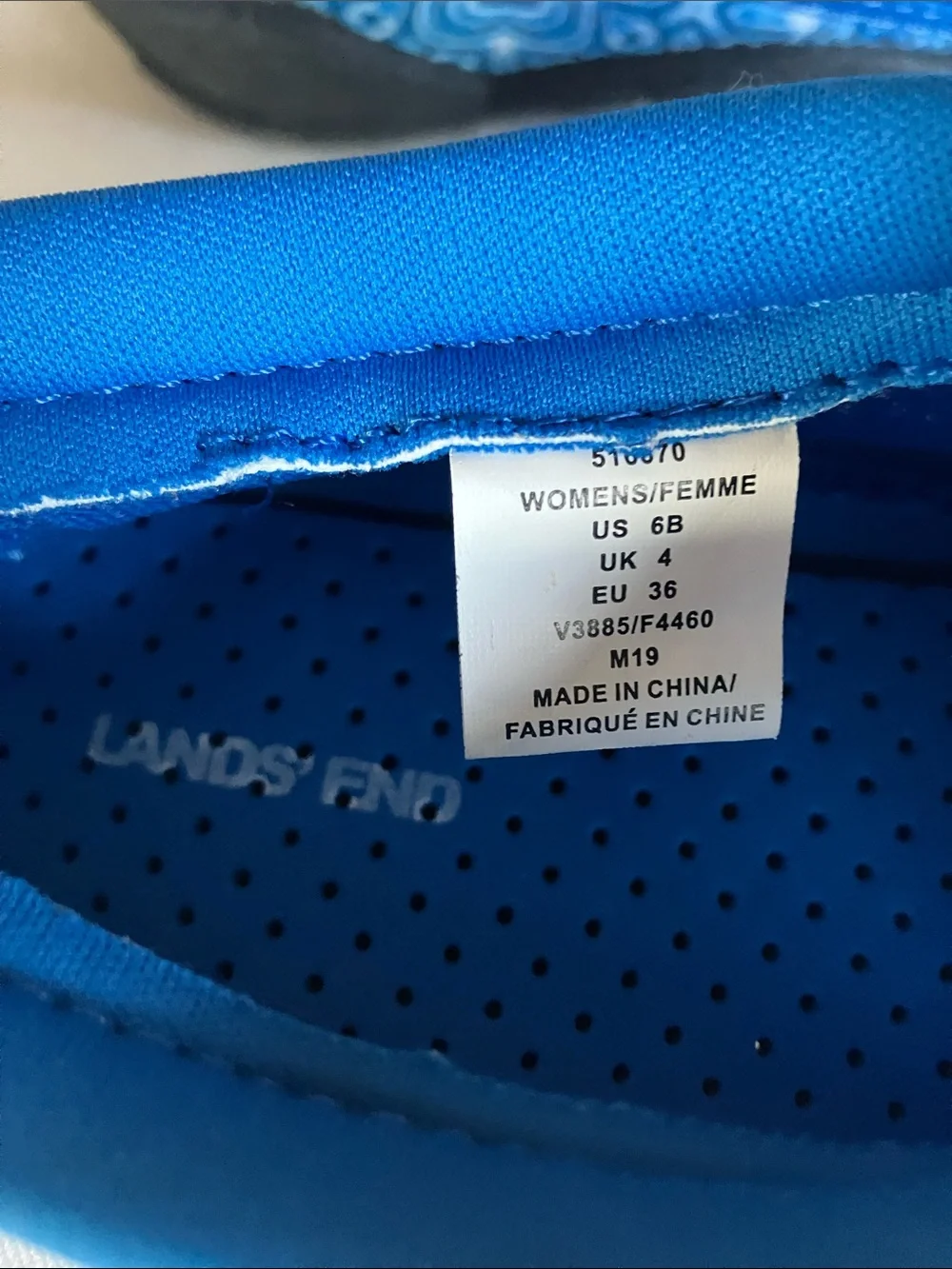 Lands' End Blue Patterned Slip-On Water Shoes